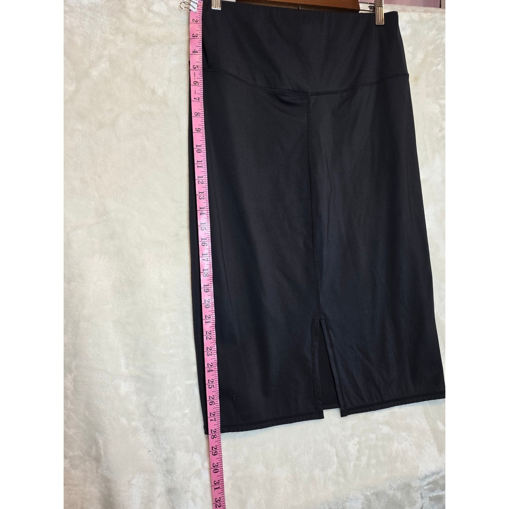 Black High Waisted Athletic Midi‎ Skirt Size 2XL Polyamide Spandex - Picture 6 of 6